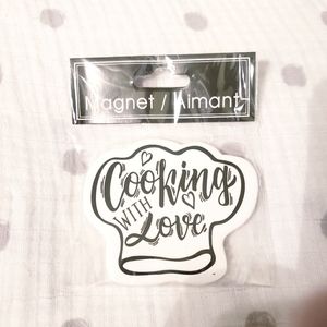 Cooking With Love Chef's Hat Refrigerator Magnet. NWT.